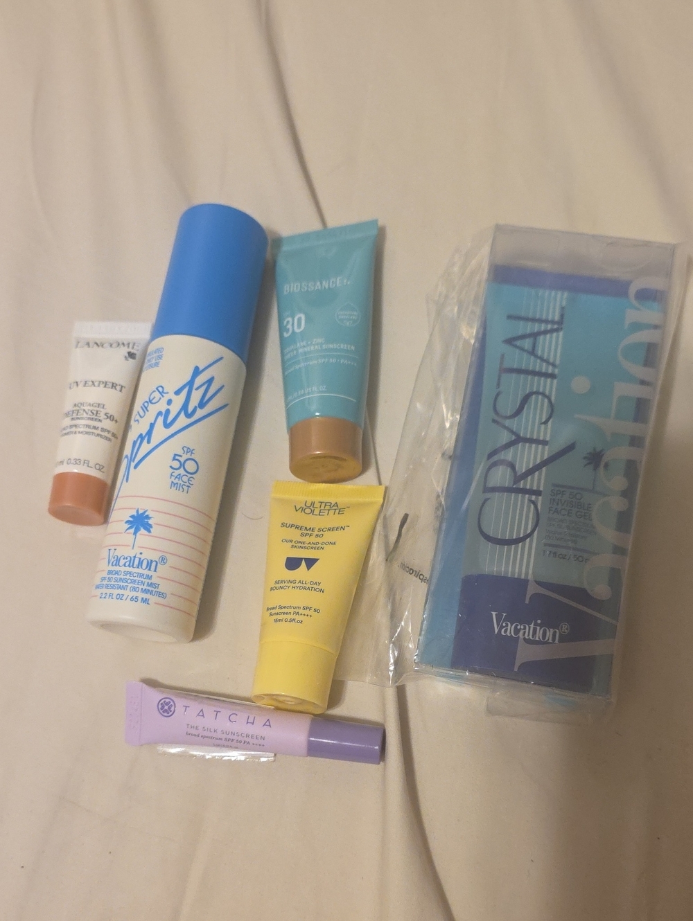 SPF Sunscreen Bundle Vacation Biossance Ultra Violette Tatcha Lancôme NWT
